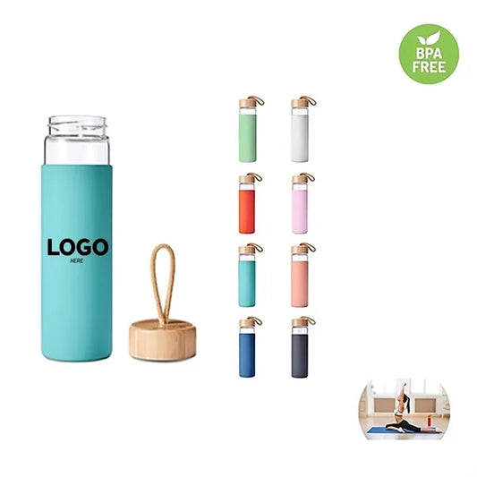 17 oz Glass Bottle with Bamboo Lid