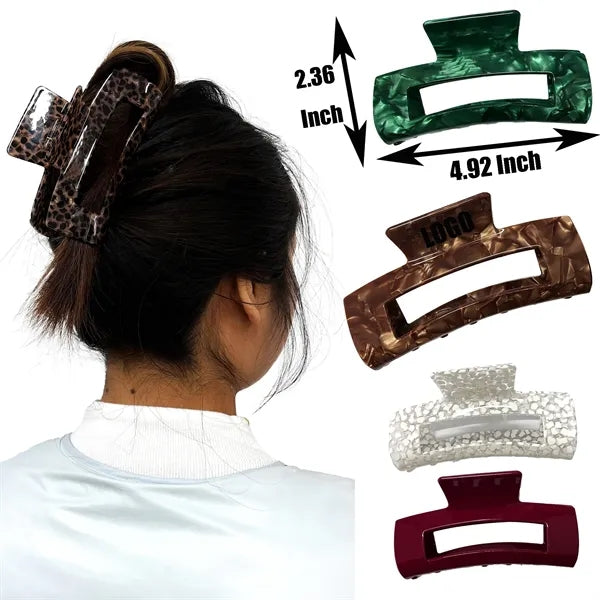 4.92Inch Oversize Large Rectangular Acetate Hair Clip