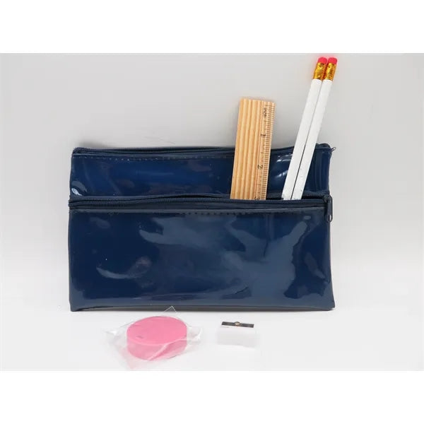 6 PCS Stationery Set PVC Case Pencil Ruler Eraser Sharpener