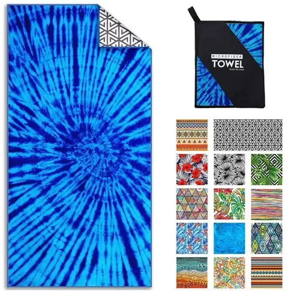 Sand-Free Quick-Dry Microfiber Beach Towel With Travel Pouch