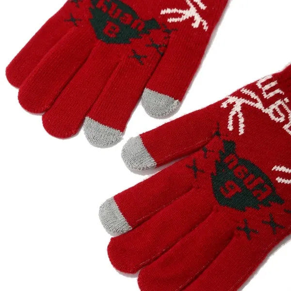 3 In 1 Winter Warm Beanie Hat Scarf Touchscreen Gloves Set
