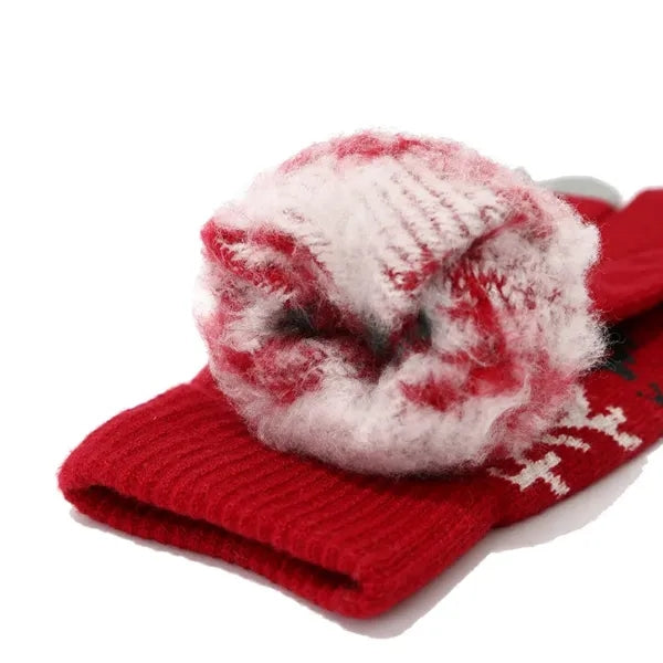3 In 1 Winter Warm Beanie Hat Scarf Touchscreen Gloves Set