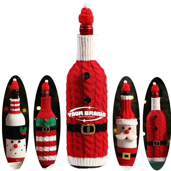 Christmas Decorations Theme Knitted Wine Bottle Sleeve