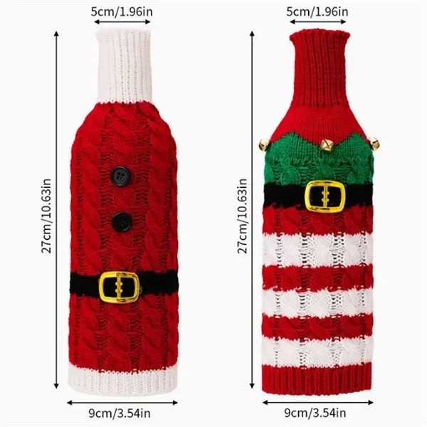 Christmas Decorations Theme Knitted Wine Bottle Sleeve