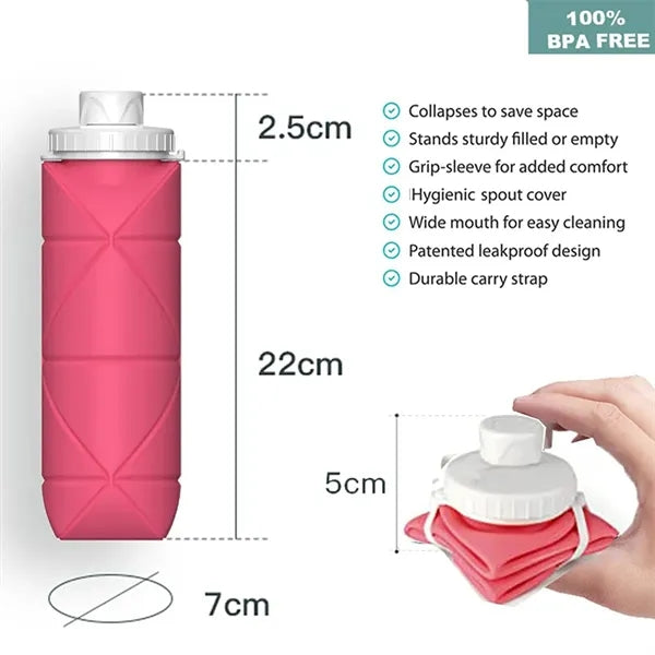 20oz Collapsible Water Bottles With Straw