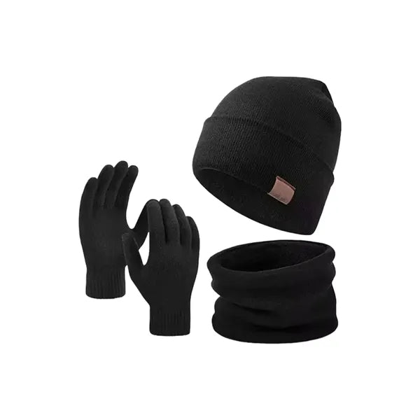 3 Pieces Set Winter Thicken Knit Beanie/Scarf/ Gloves