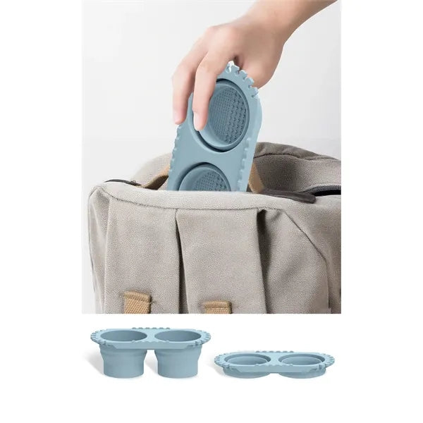 Dual-Compartment Paint Brush Cleaner Silicone Rinse Cup