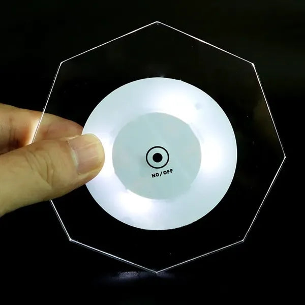 LED Glow Acrylic Coaster Waterproof Light-Up Drink Mat