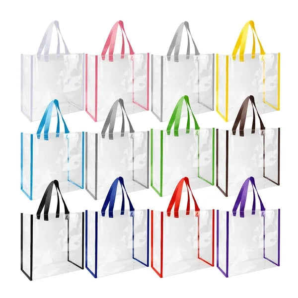Clear Tote Bag PVC Plastic Tote Bag With Handles