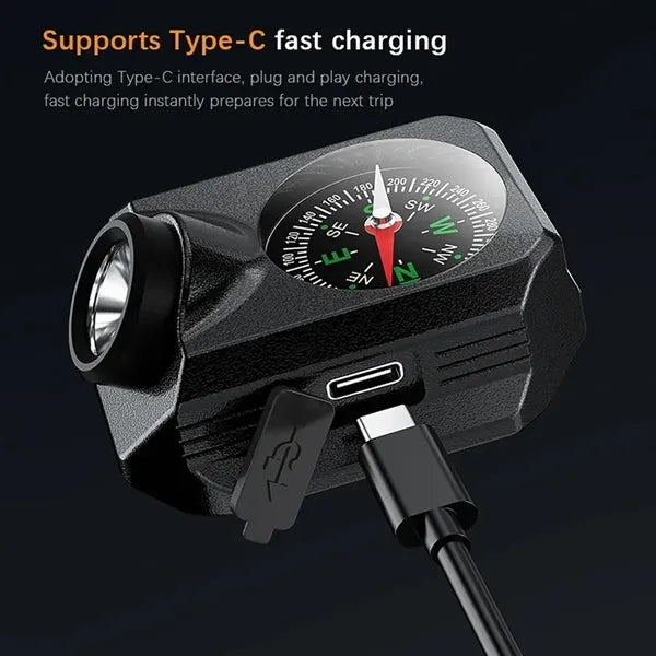 Rechargeable Wrist Torch Light with Compass USB Outdoor
