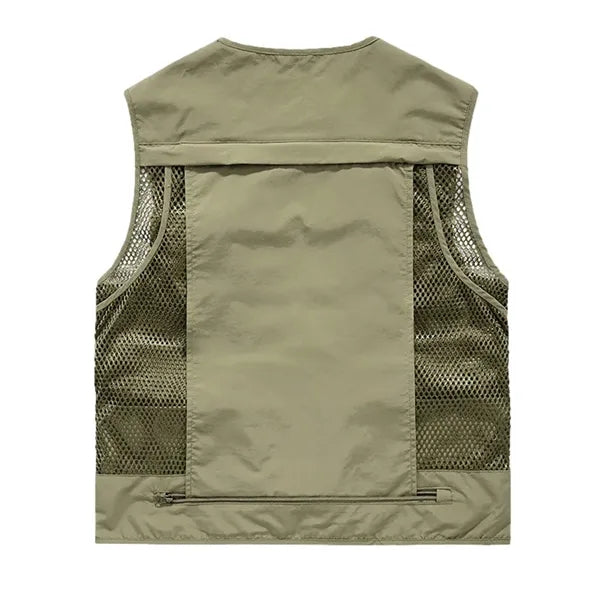 Utility Fishing Vest with Stowable Back Panel