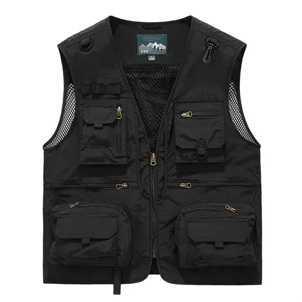 Utility Fishing Vest with Stowable Back Panel