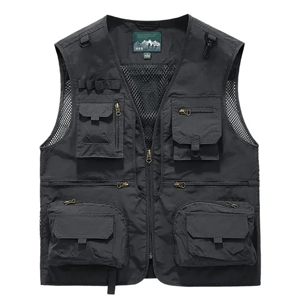 Utility Fishing Vest with Stowable Back Panel