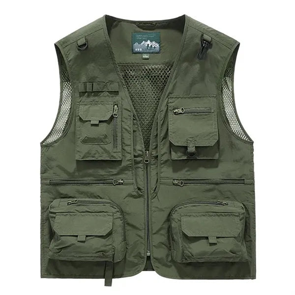 Utility Fishing Vest with Stowable Back Panel