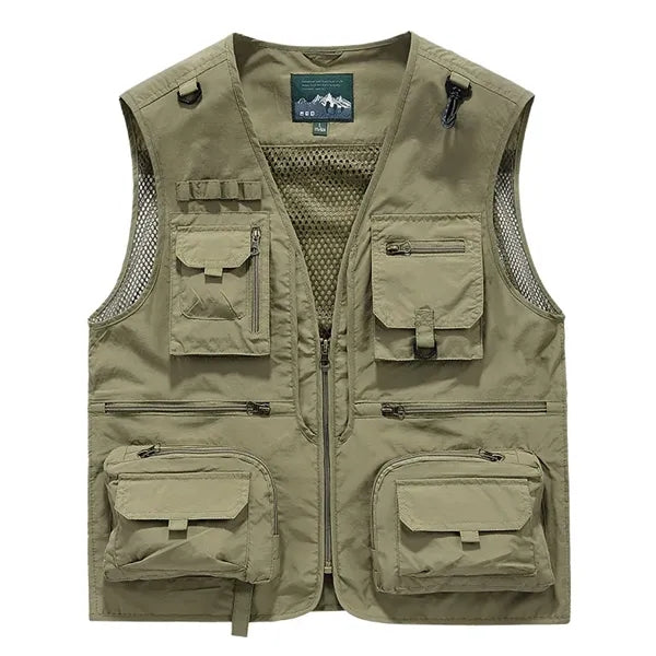 Utility Fishing Vest with Stowable Back Panel
