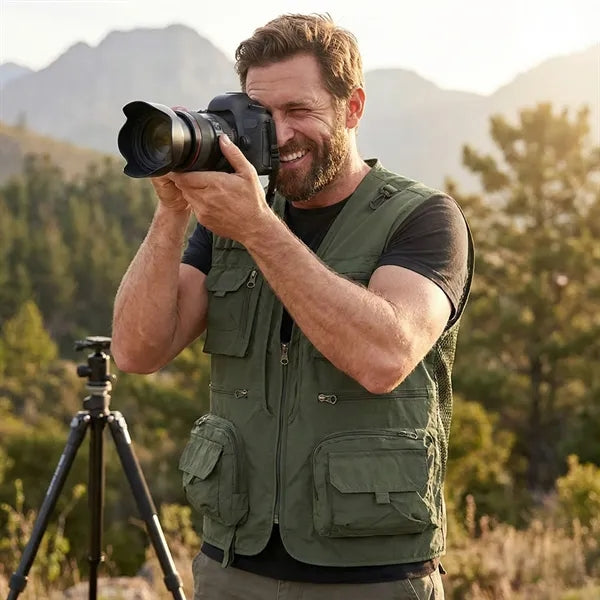 Utility Fishing Vest with Stowable Back Panel