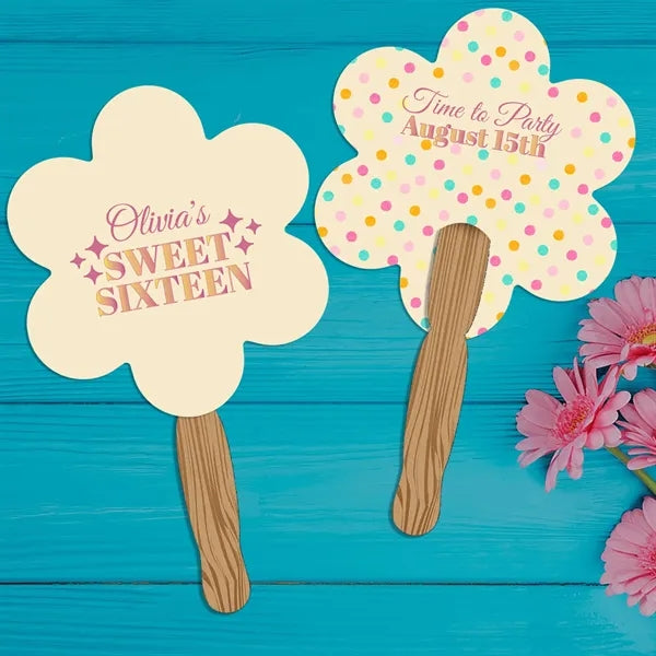Hand Held Paper Fan - Flower