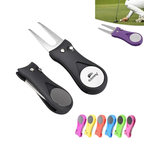 Foldable Golf Divot Repair Tool Ball Marker