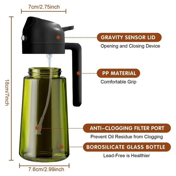 Dual-Function Oil Sprayer And Bottle