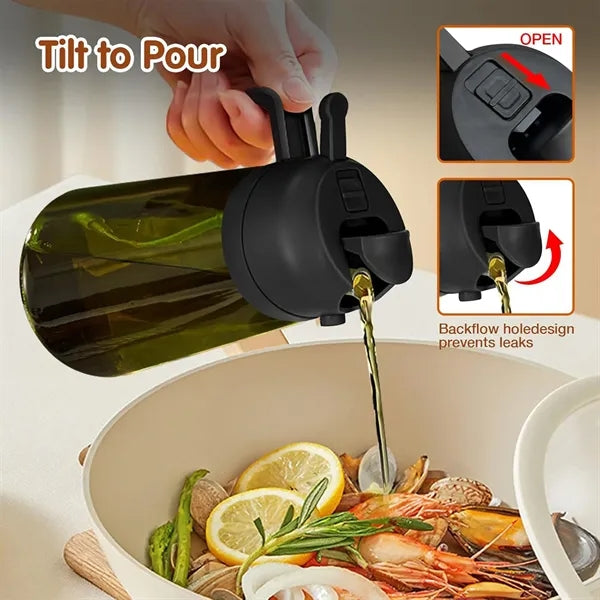 Dual-Function Oil Sprayer And Bottle