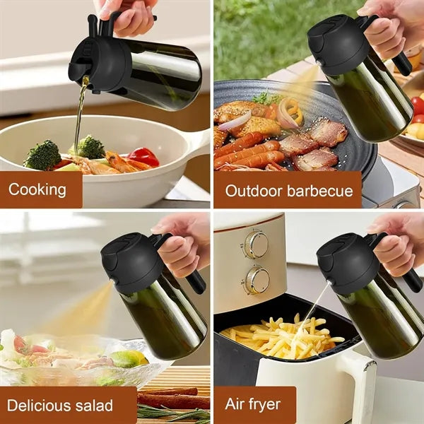 Dual-Function Oil Sprayer And Bottle