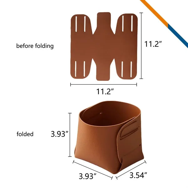 TidyLea PU Leather Foldable Desktop Storage Box