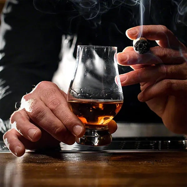 Clear Whiskey Glasses Present