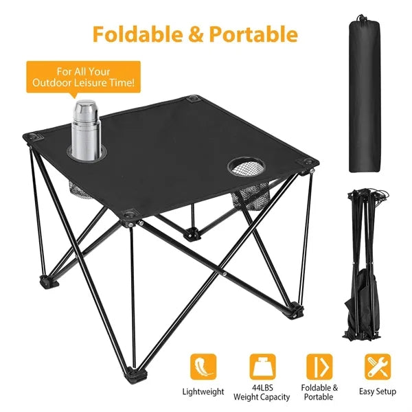 Portable Beach Table With Cup Holders