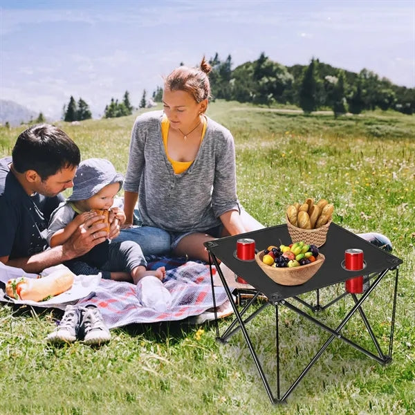 Portable Beach Table With Cup Holders