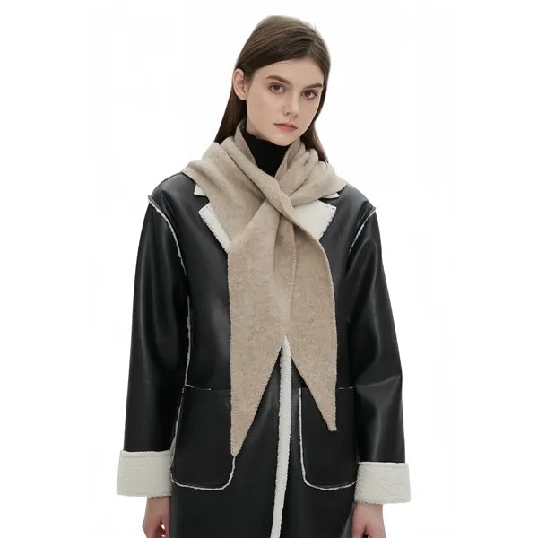 Wool Knit Triangle Scarf Shawl