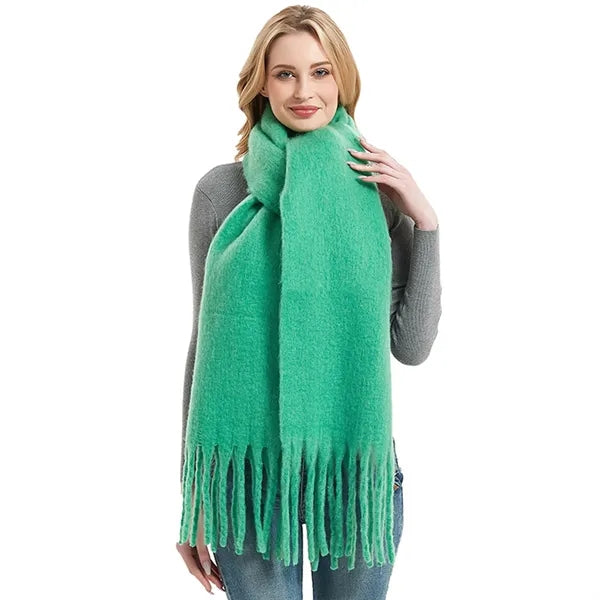 Polyester Long Fringe Thick Scarf Shawl