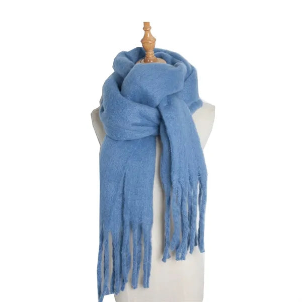 Polyester Long Fringe Thick Scarf Shawl