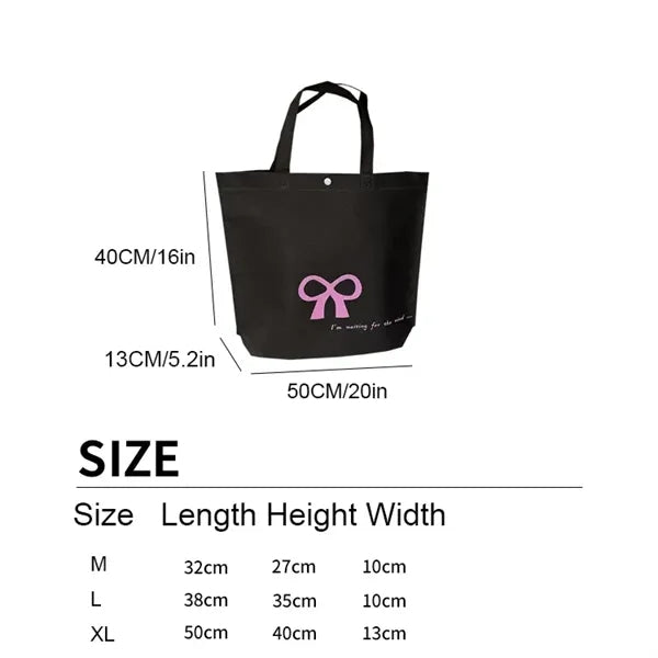 Large Pink Ribbon Non Woven Tote Bag with Handle Button