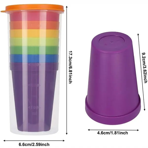 7pcs 6oz Rainbow Plastic Cups Set