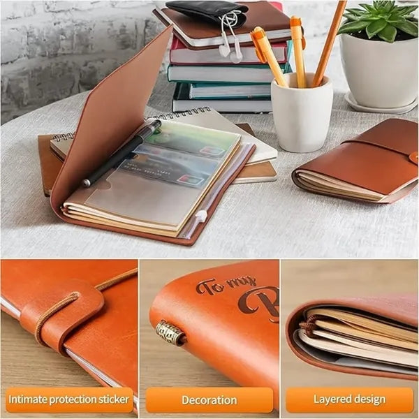 A6 Retro PU Refillable Travel Diary Notebook
