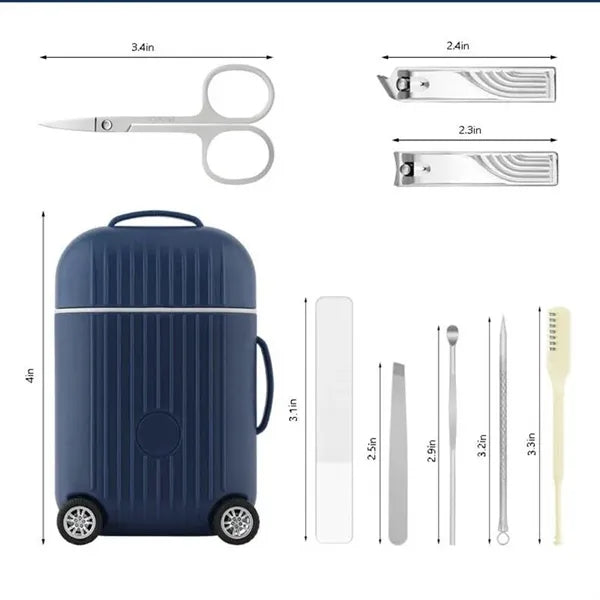 8-Piece Mini Suitcase Nail Clipper Set
