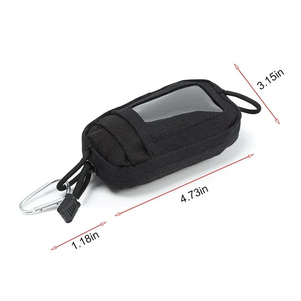 5" Zippered Minimalist Wallet w/ Clear ID Window Key Ring