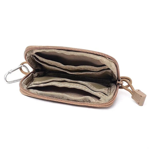 5" Zippered Minimalist Wallet w/ Clear ID Window Key Ring