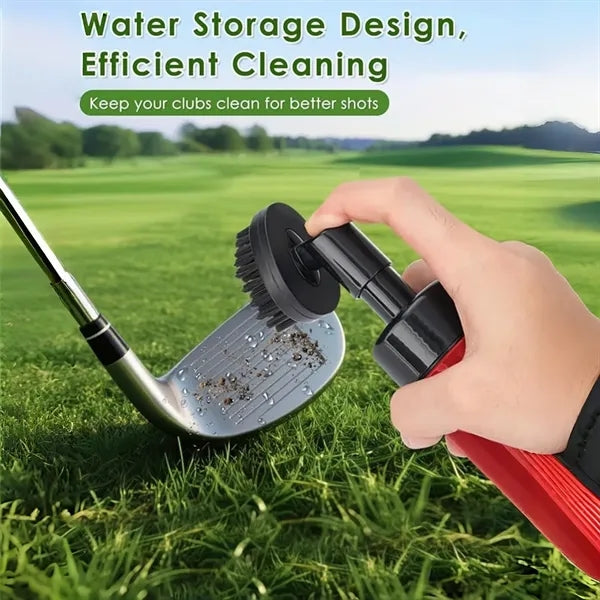 Golf Club Cleaner Brush with Retractable Clip Water Bottle