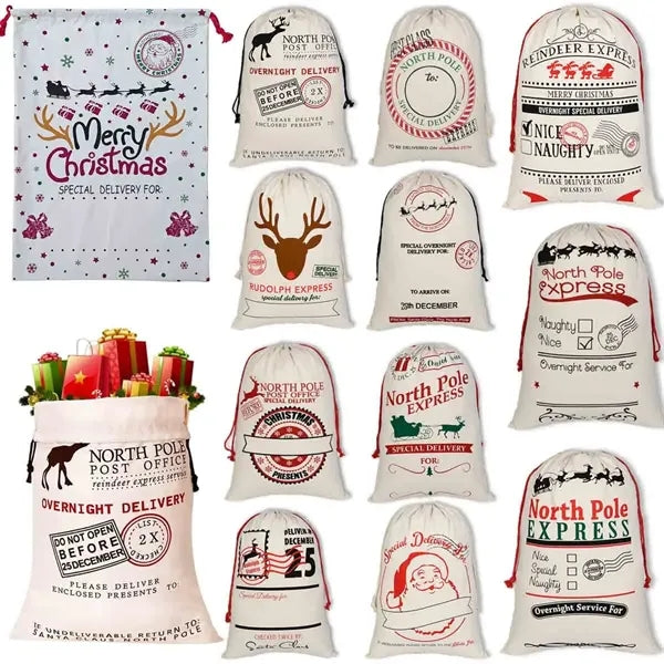 Santa Gift Bag with Drawstring