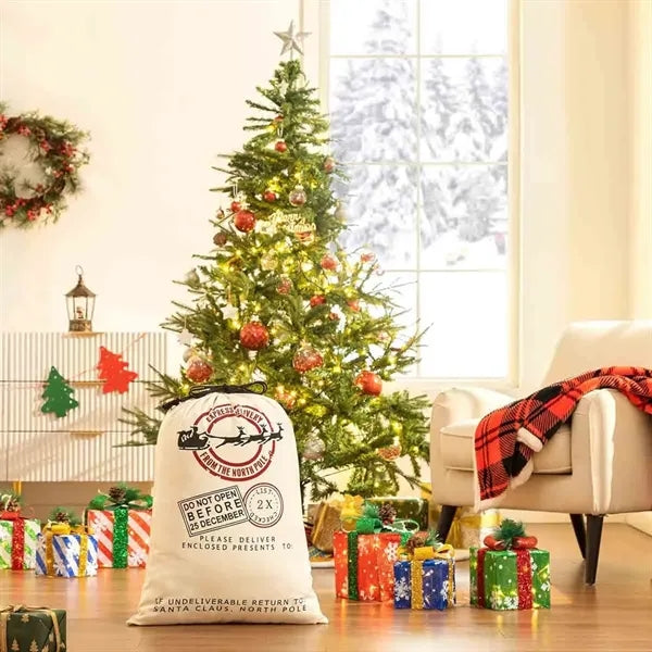 Santa Gift Bag with Drawstring