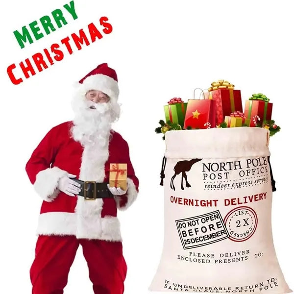 Santa Gift Bag with Drawstring