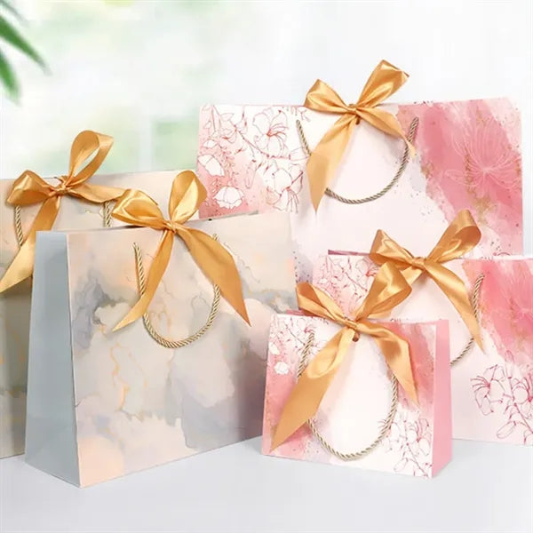 Flower Ribbon Bowknot Paper Tote Bag
