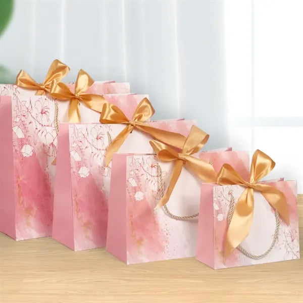 Flower Ribbon Bowknot Paper Tote Bag