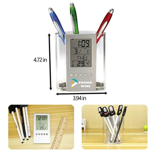 Electronic Transparent Perpetual Calendar Pen Holder
