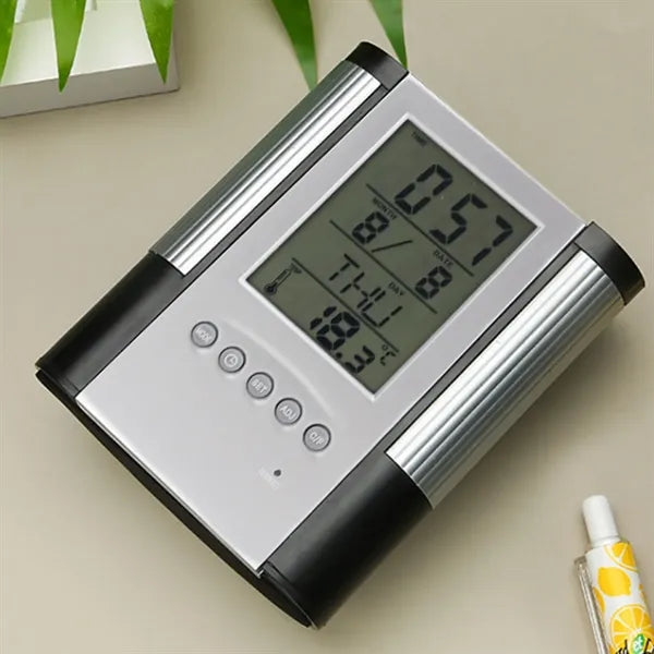 Perpetual Calendar Pen Holder Clock Temperature Display