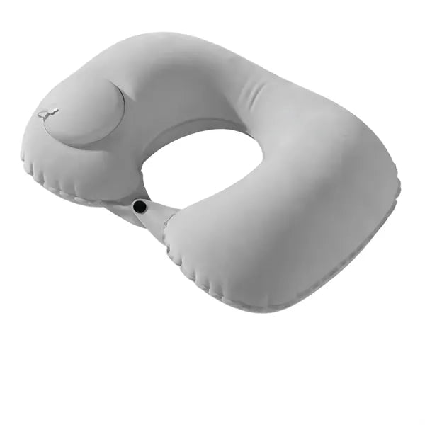 Press-type inflatable U-shaped neck pillow