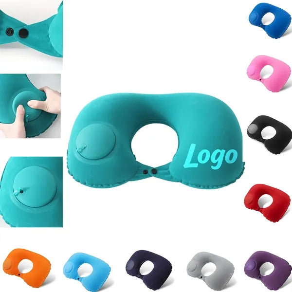 Soft flocked U-shaped travel pillow