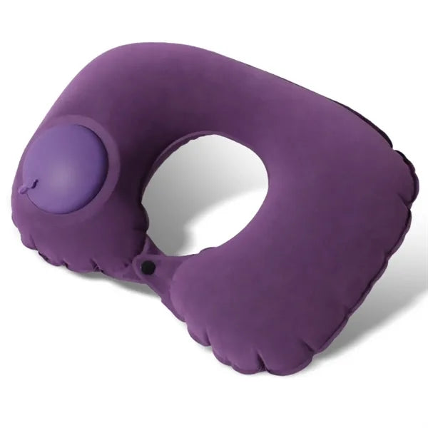 Soft flocked U-shaped travel pillow