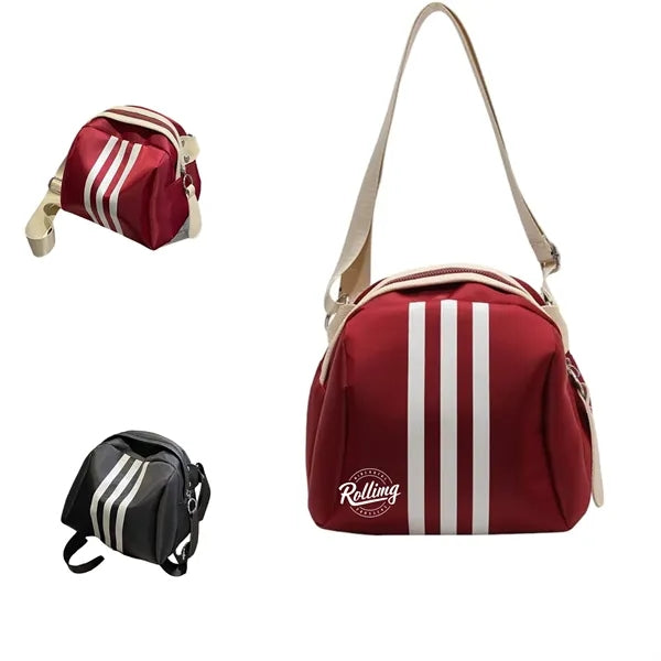 Striped nylon crossbody bag